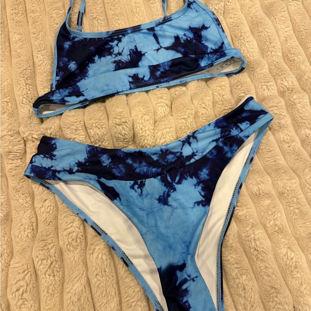 Blue Tie-Dye Bikini Set - Women's Two-Piece Swimwear